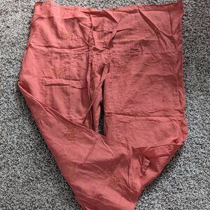 Thai wide leg burnt orange wrap pants